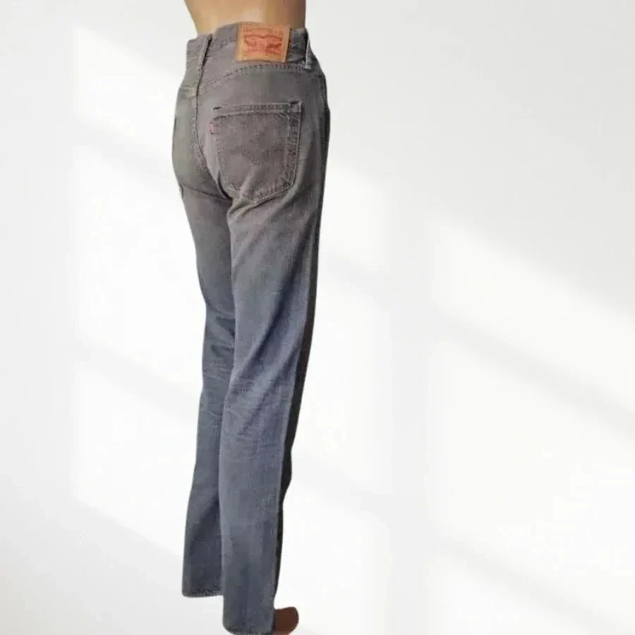 Levi's 501 straight cut - high waist - 100% cotton - gray - very good condition – photo 3